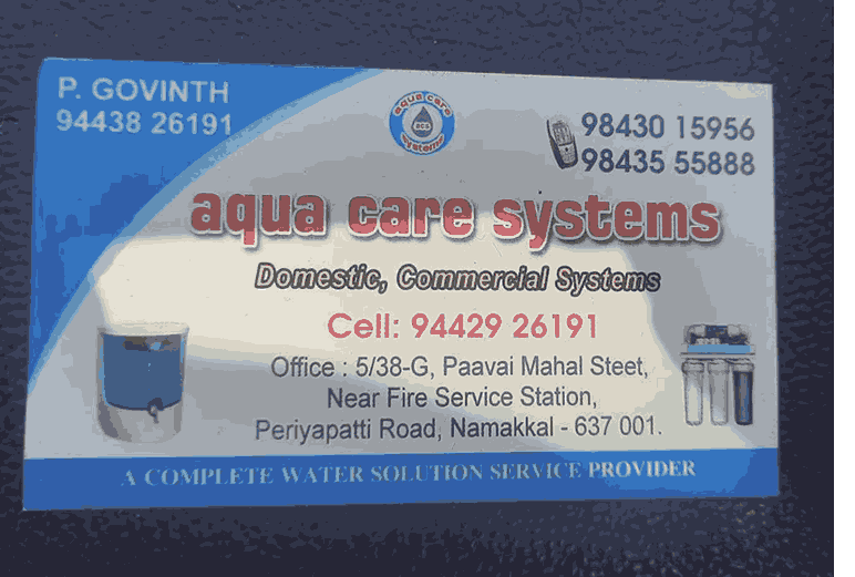 Aqua Care Systems RO Water Purifier dealers in Namakkal